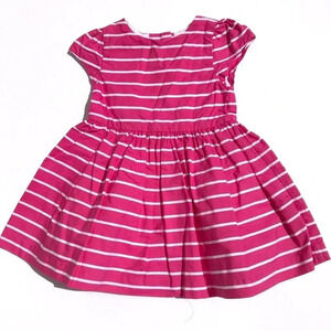 Ralph Lauren Pink Striped Dress with Cap Sleeves Size 3m